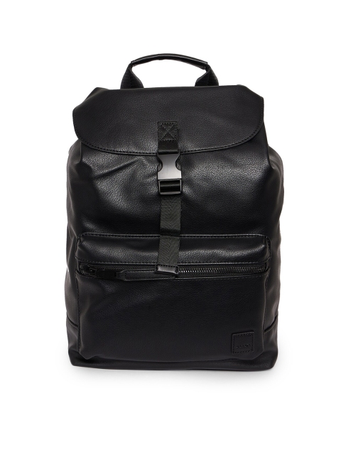 

ALDO Men Black PU Leather Backpack