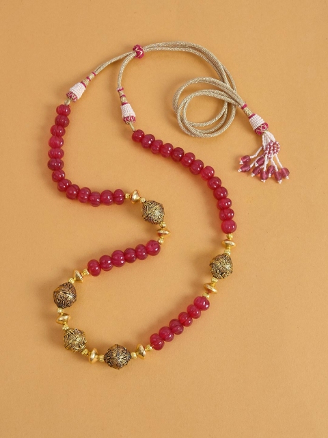 

Tistabene Women Red & Yellow Beads Beaded Necklace