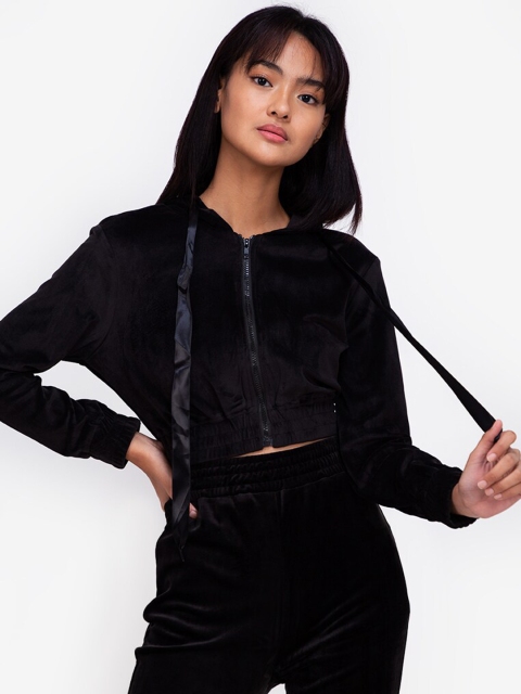 

ZALORA BASICS Women Black Hooded Sweatshirt