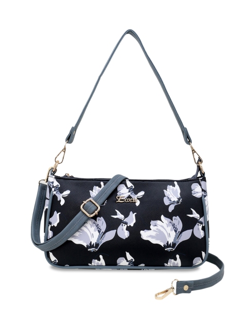 

Exotic Grey Floral Printed PU Structured Shoulder Bag