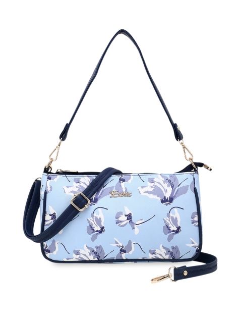 

Exotic Blue Floral Printed PU Structured Sling Bag