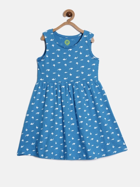 

YK Blue Printed Dress