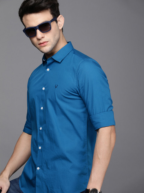 

Allen Solly Sport Men Blue Solid Ultra Slim Fit Pure Cotton Casual Shirt