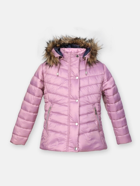 

LURE JUNIOR Girls Lavender Hooded Quilted Jacket