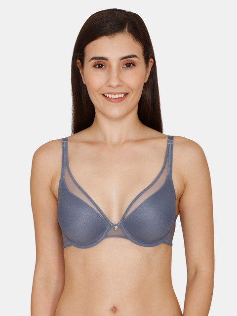 

Zivame Grey Underwired Lightly Padded Bra