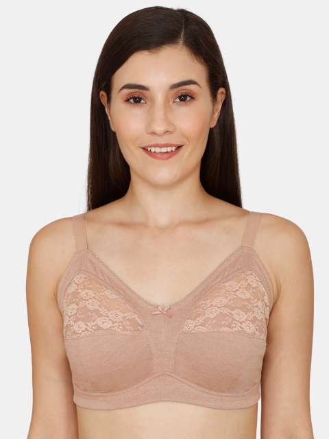 

Rosaline by Zivame Women Beige Floral Non-Padded Bra