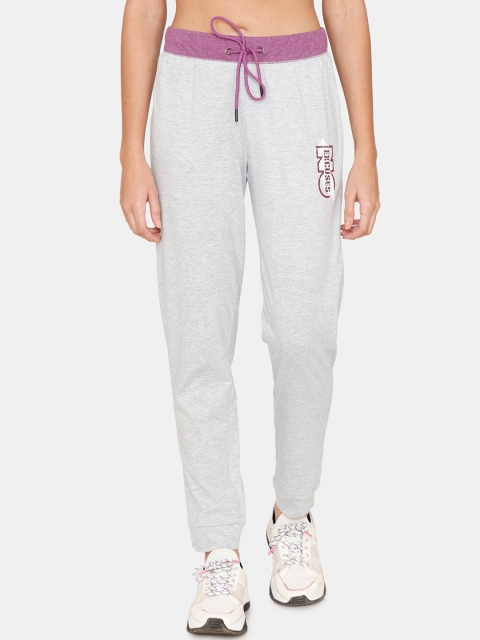 

Rosaline by Zivame Women Grey Melange Solid Joggers