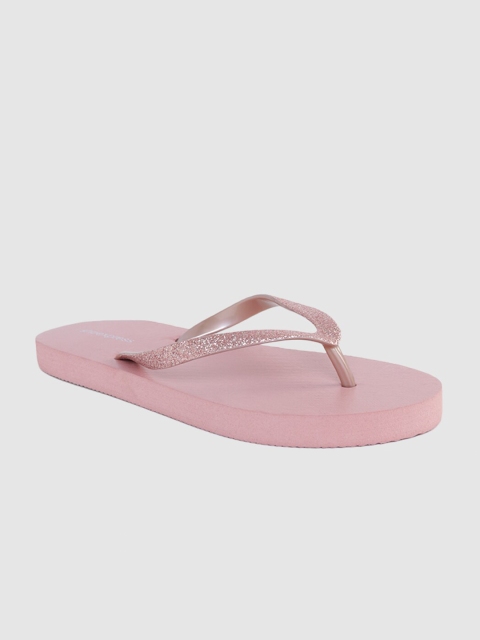 

shoexpress Women Rose Gold Rubber Thong Flip-Flops