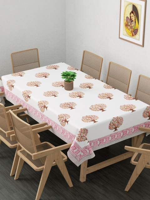 

Gulaab Jaipur White & Pink Ethnic Motifs Printed Rectangle Table Covers