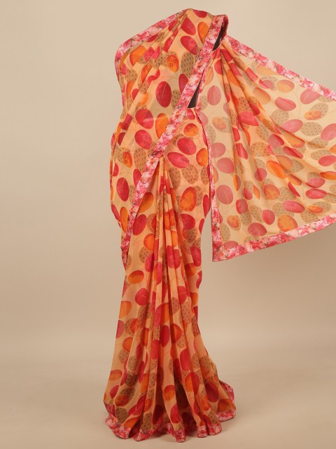 

Pothys Orange & Red Floral Saree