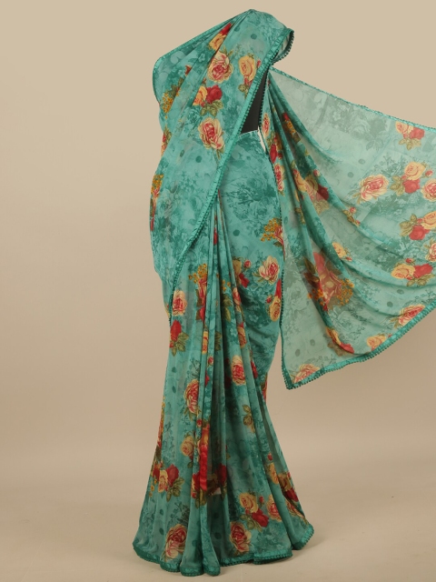 

Pothys Green & Red Floral Saree