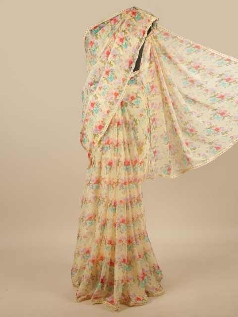 

Pothys Yellow Floral Printed Saree