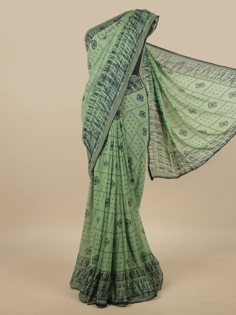 

Pothys Green Floral Poly Chiffon Saree