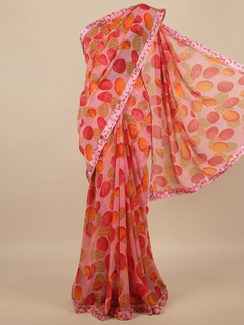 

Pothys Pink & Orange Floral Saree