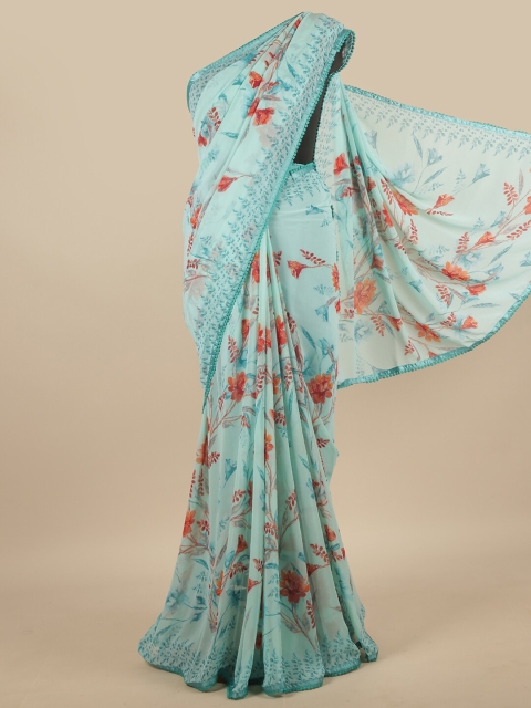

Pothys Blue & Red Floral Printed Saree