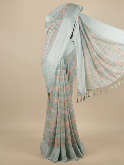 

Pothys Grey & Pink Woven Design Saree