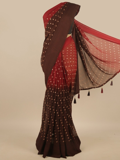 

Pothys Brown & Maroon Ethnic Motifs Saree