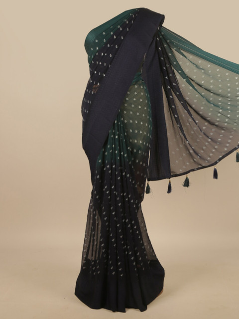 

Pothys Navy Blue & Green Woven Design Saree