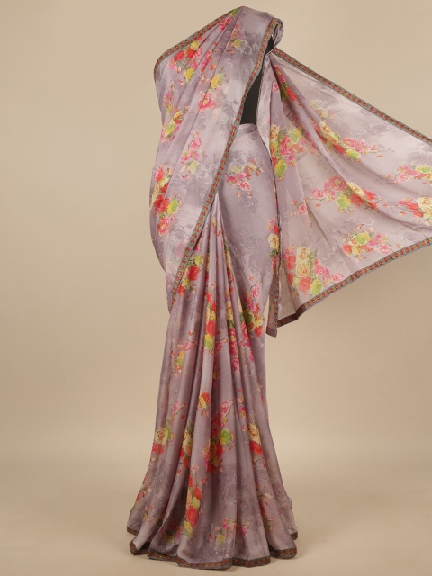 

Pothys Lavender & Red Floral Printed Saree