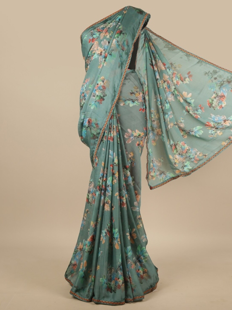 

Pothys Green & Red Floral Saree