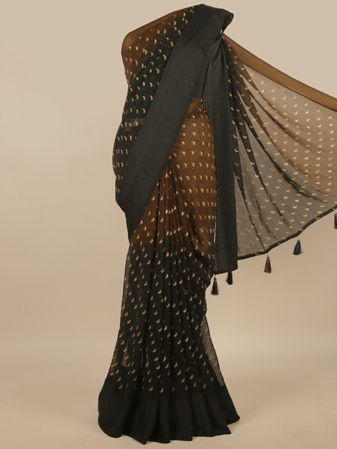 

Pothys Brown & Black Ethnic Motifs Saree