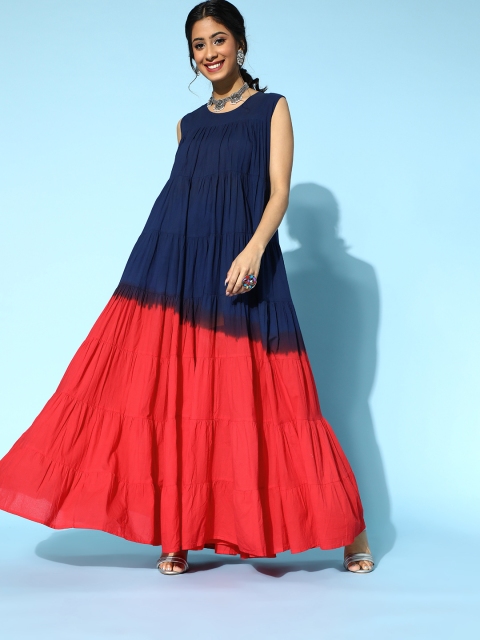 

Luni Blue Tie and Dye Printed Dress