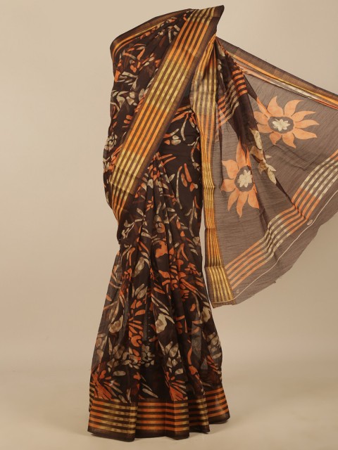 

Pothys Brown Printed Cotton Blend Saree