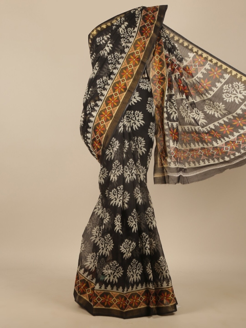 

Pothys Black & White Ethnic Motifs Saree