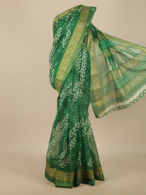 

Pothys Green & White Floral Saree