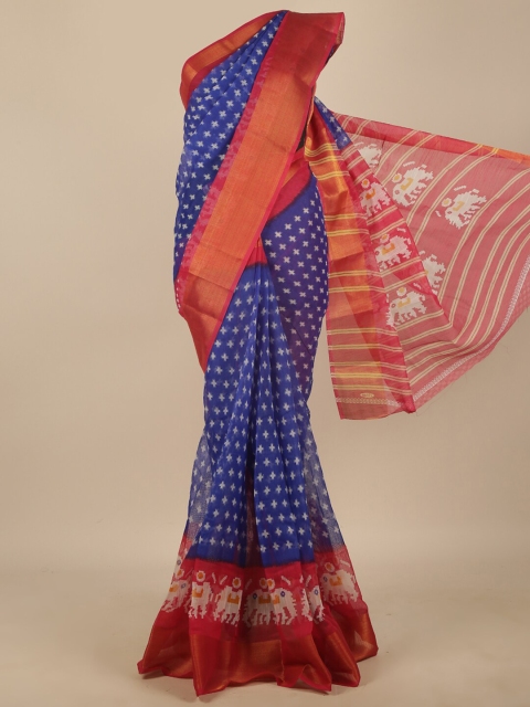 

Pothys Blue & White Printed Saree
