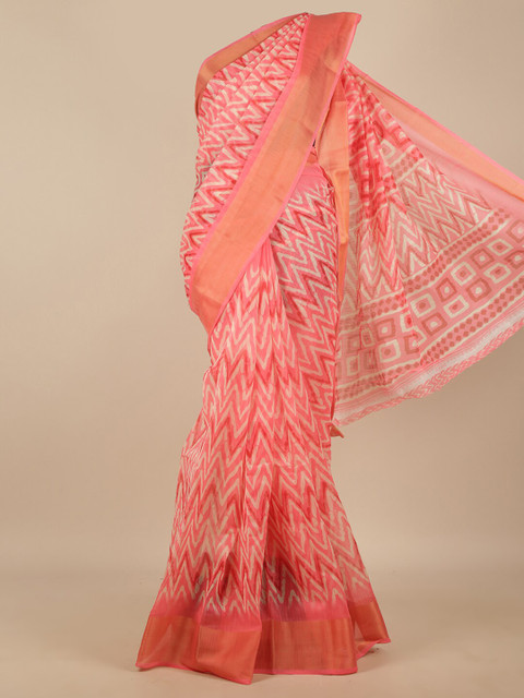 

Pothys Pink & White Zari Saree