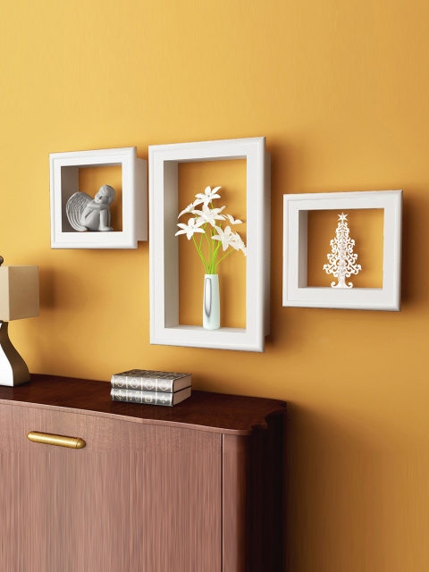 

Home Sparkle Set of 3 White Wall Shelves