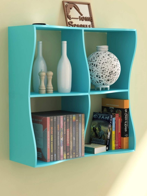 

Home Sparkle Blue Wave Wall Shelf