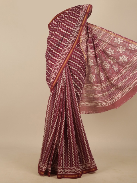 

Pothys Maroon & Off White Zari Saree