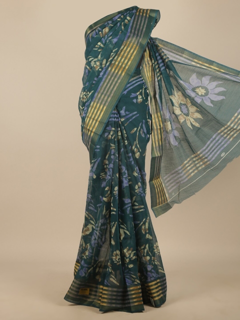 

Pothys Green & Blue Printed Saree