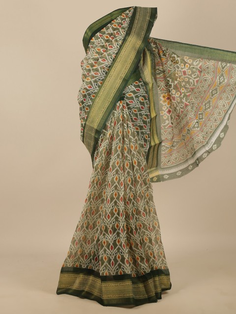 

Pothys Multicoloured Ethnic Motifs Printed Zari Saree, Multi