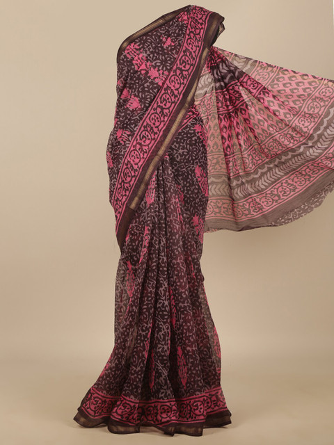 

Pothys Purple & White Zari Saree