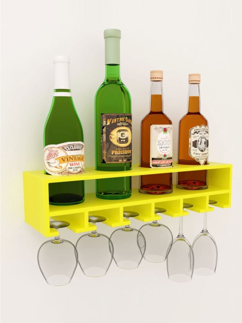 

Home Sparkle Yellow Mango Wood Wine Rack