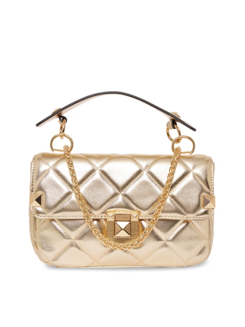 

ALDO Gold-Toned Structured Satchel Bag