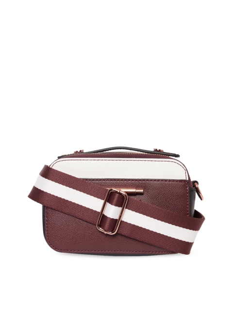 

ALDO Maroon Colourblocked PU Structured Satchel