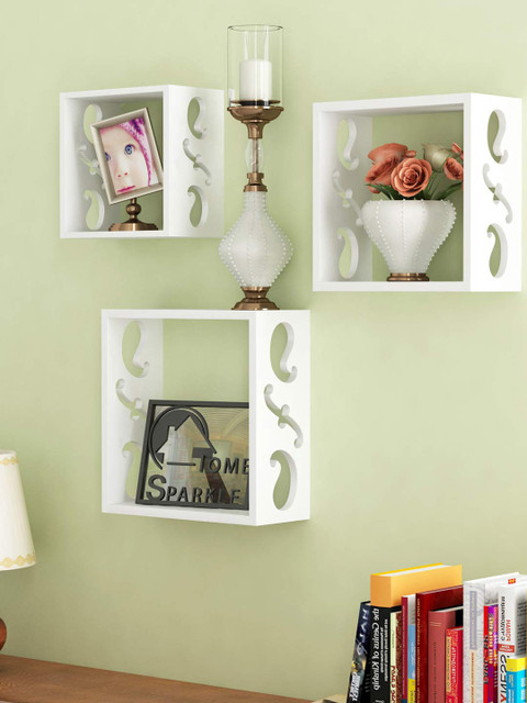 

Home Sparkle White Set of 3 Cube Wall Shelves