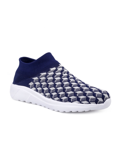 

BUCIK Men Blue Woven Design Sneakers