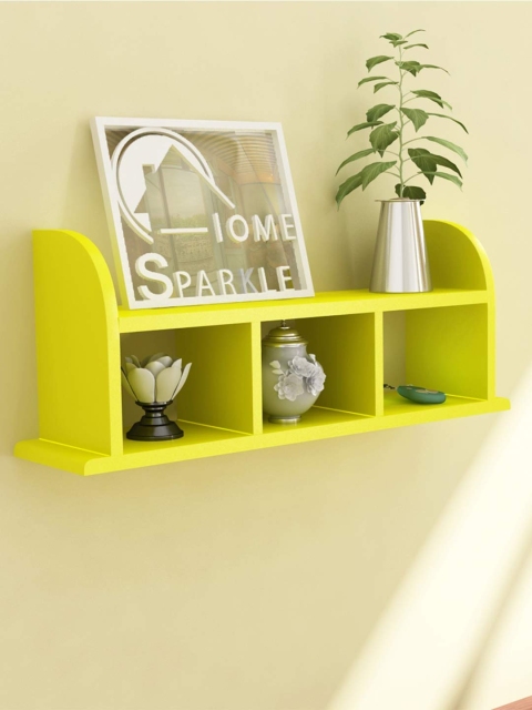 

Home Sparkle Yellow Straight Wall Shelf