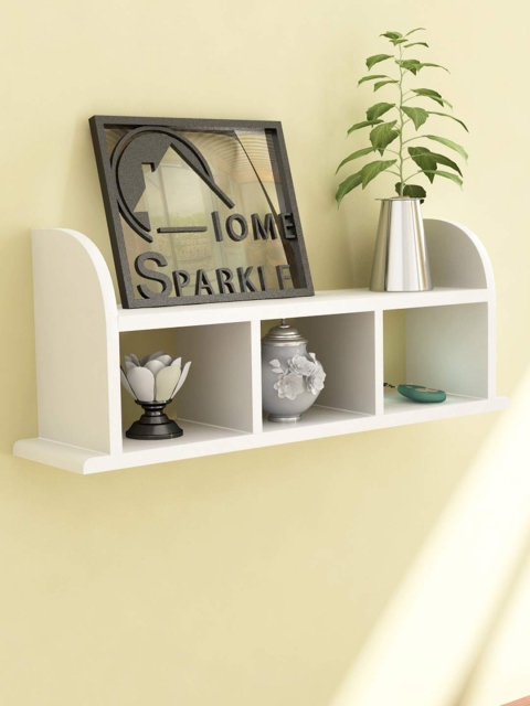 

Home Sparkle White Straight Wall Shelf