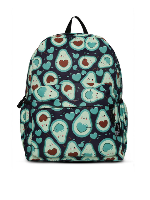 

SATCHEL Women Green & Navy Blue Graphic Avacado Print Backpack