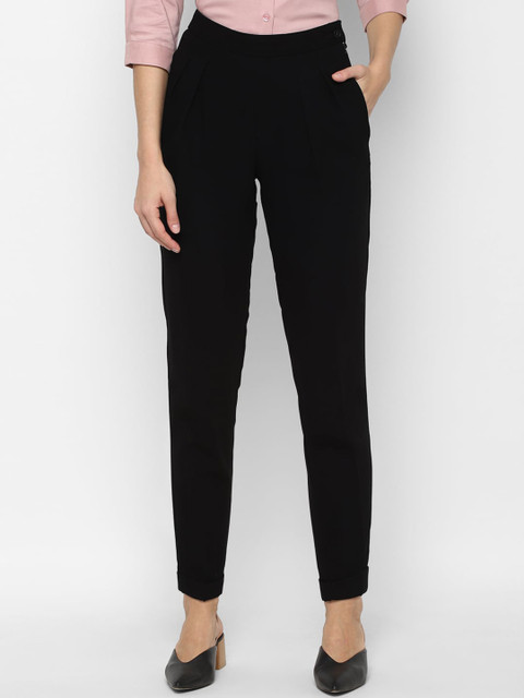 

Allen Solly Woman Women Black Pleated Trousers