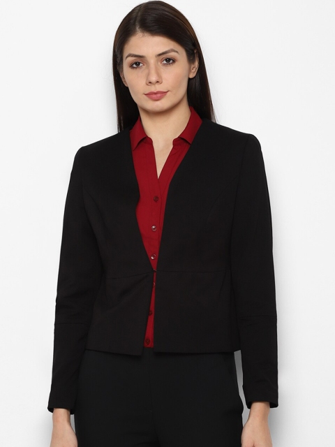 

Allen Solly Women Black Solid Single Breasted Blazer