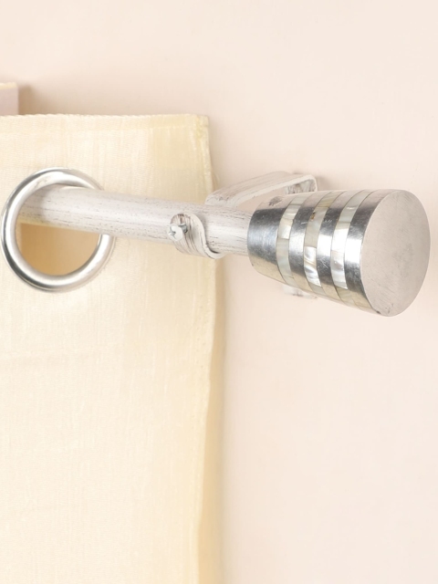 

The Decor Mart Set of 2 White Extendable Curtain Rods With Brackets