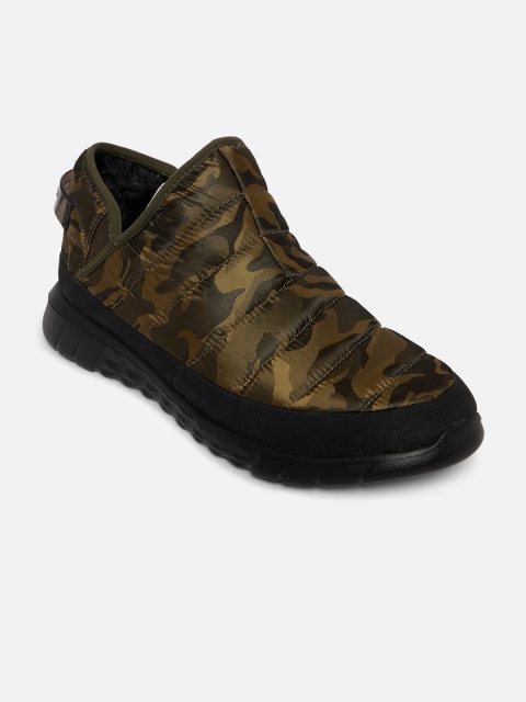 

ALDO Men Green & Brown Camouflage Printed Slip-On Shoes