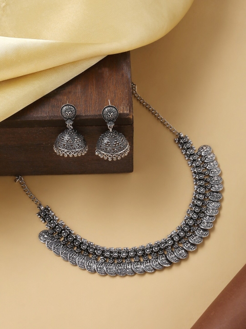 

VIRAASI Silver-Toned Oxidised Jewellery Set